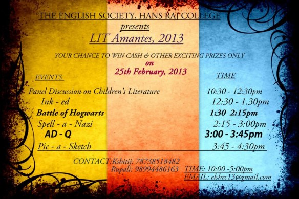 LIT Amentes 2013: The Annual Literature Fest Of Hansraj College